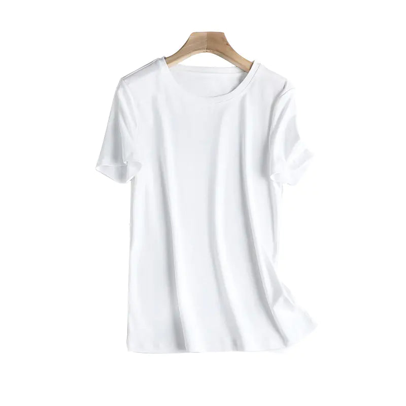 V-Neck Silk Cotton T-Shirt for Women - Summer 2020