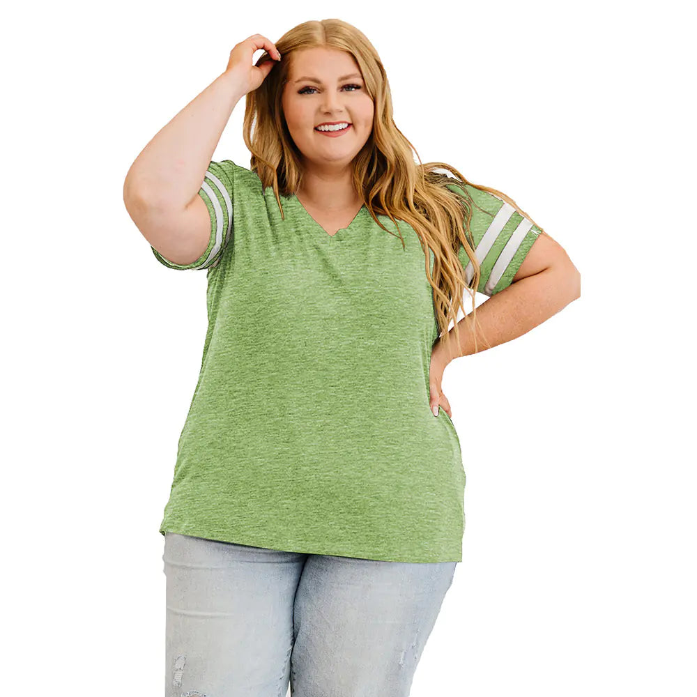 Summer V-neck Short Sleeve T-shirt for Women