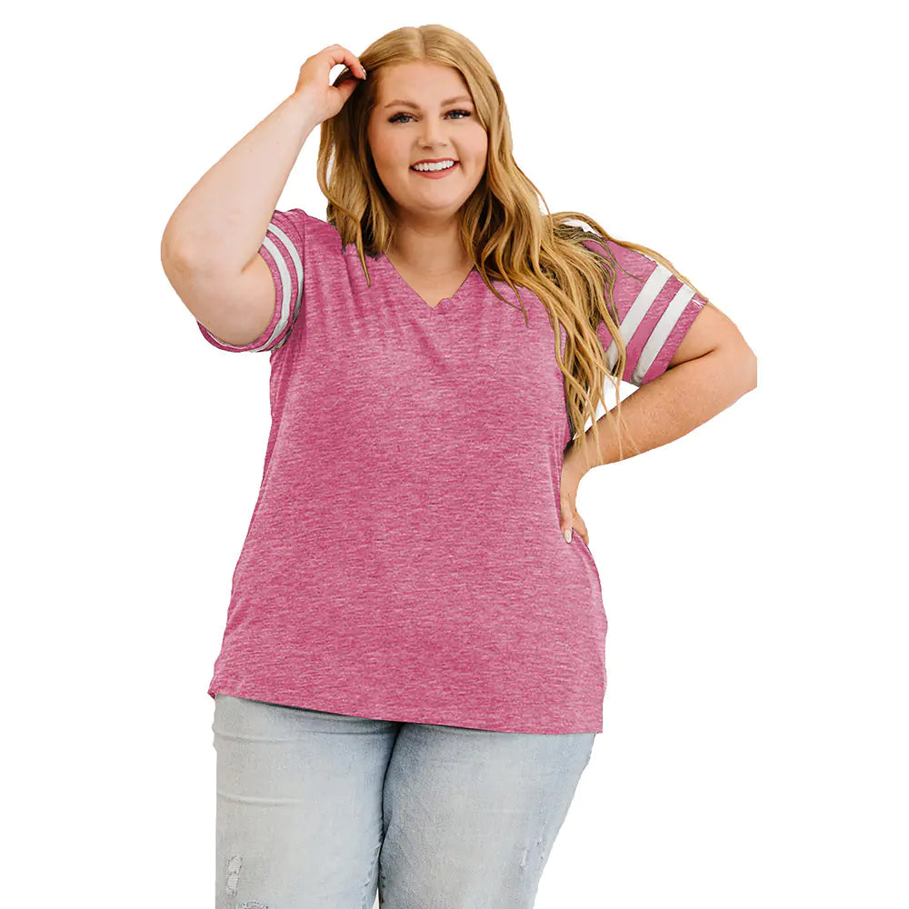 Summer V-neck Short Sleeve T-shirt for Women