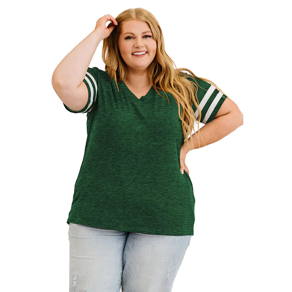 Summer V-neck Short Sleeve T-shirt for Women